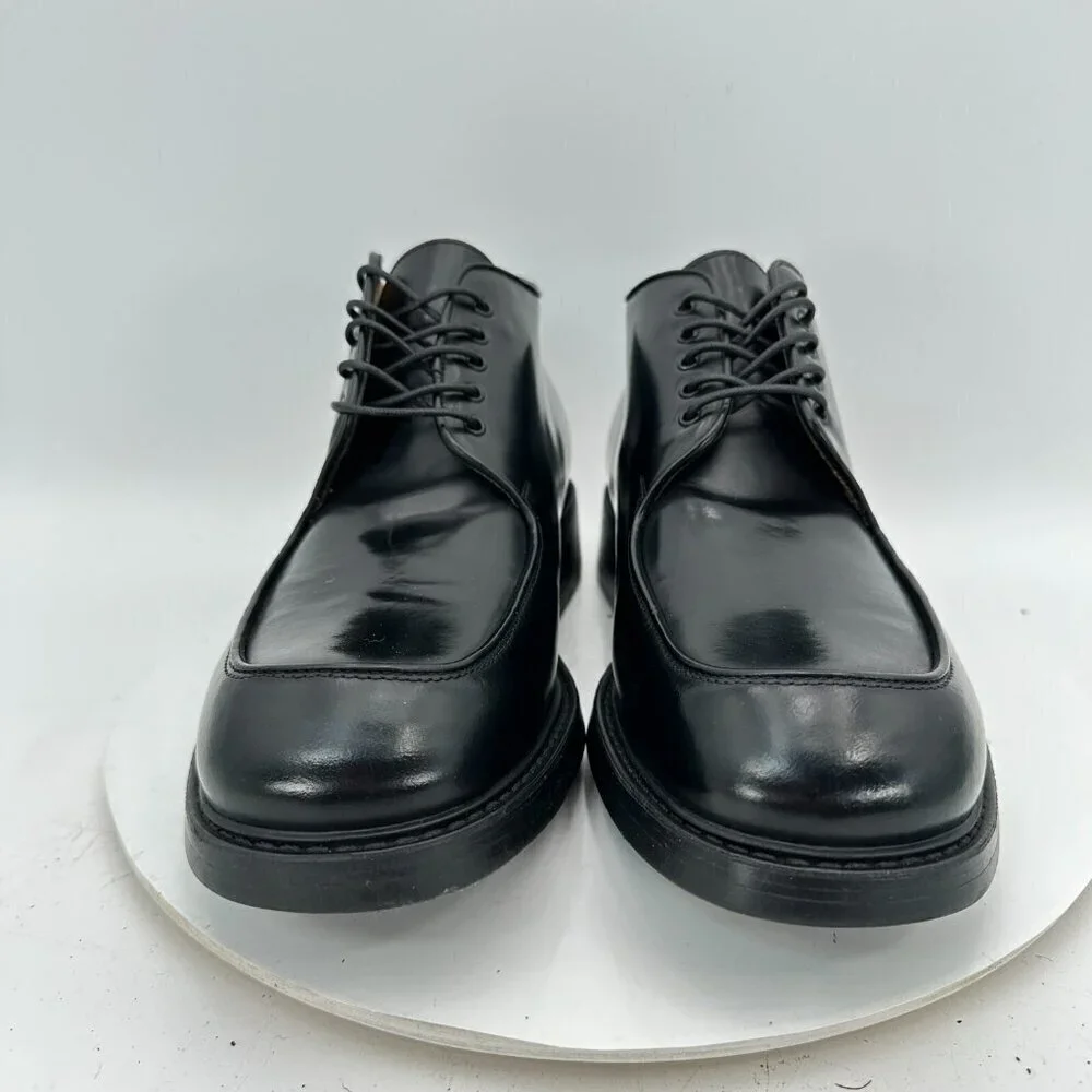 Men's Black Leather Lace-Up Dress Shoes